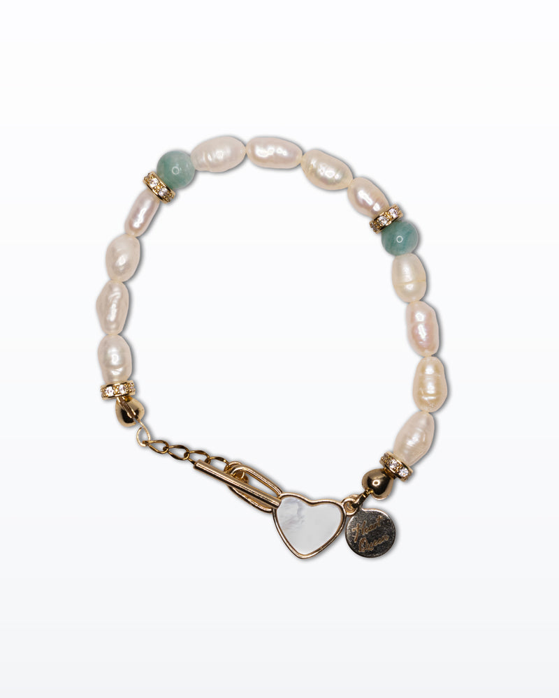 Cuore di Madreperla – Bracciale con perle e turchesi